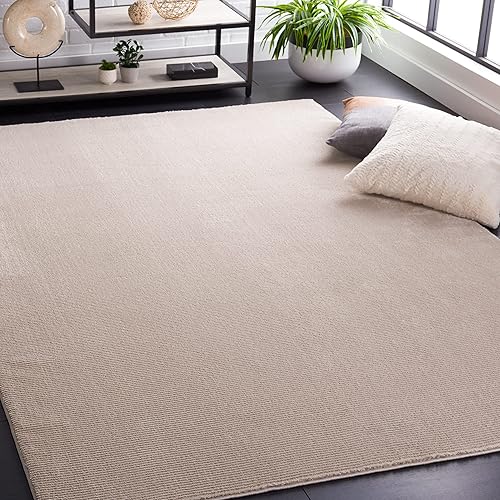 Safavieh Revive Collection REV102B - Alfombra cuadrada de 6 pies 7 pulgadas x 6 pies 7 pulgadas color beige no desprende pelusa color liso