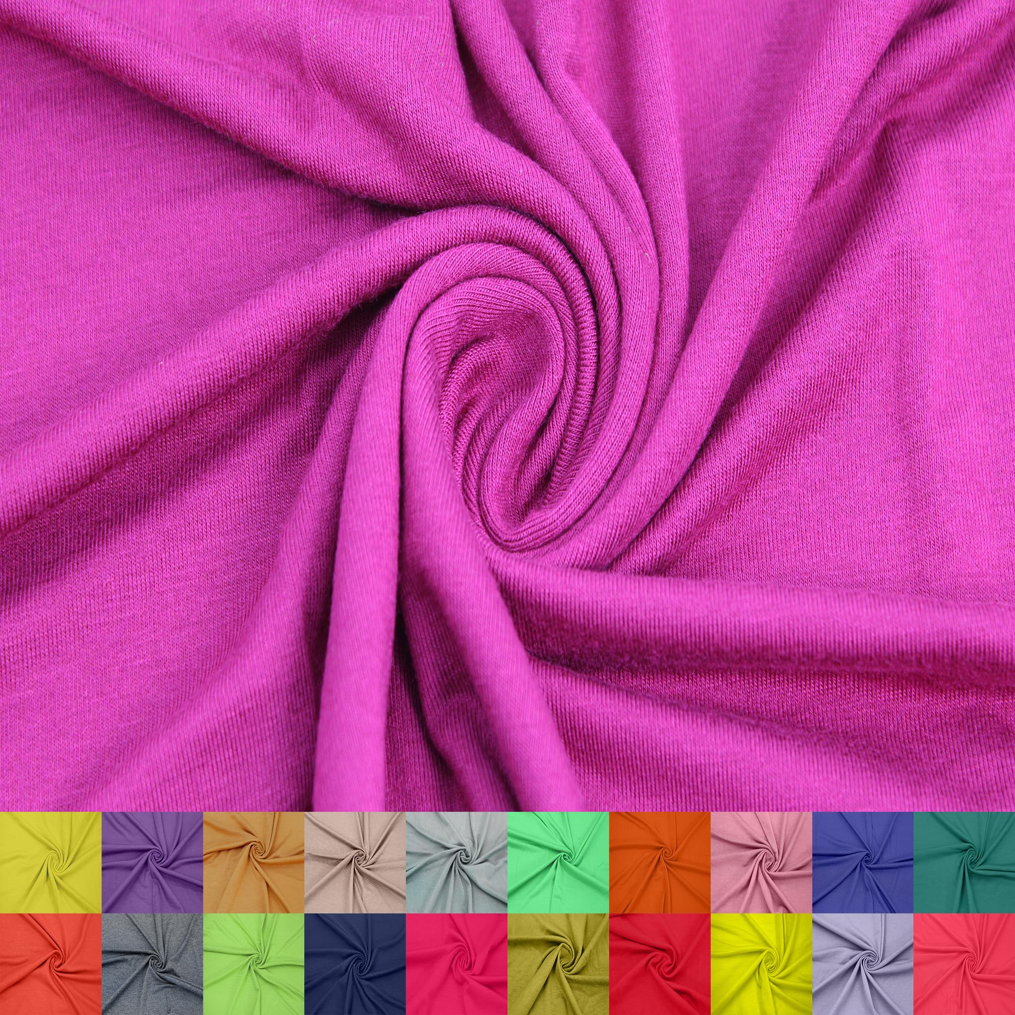 60" Wide Rayon Spandex Jersey Knit Fabric by The Yard - 4-Way Stretch, 200GSM, Medium Weight -Soft & Breathable - Apparel, Accessories, Maternity & Decorations — view 41