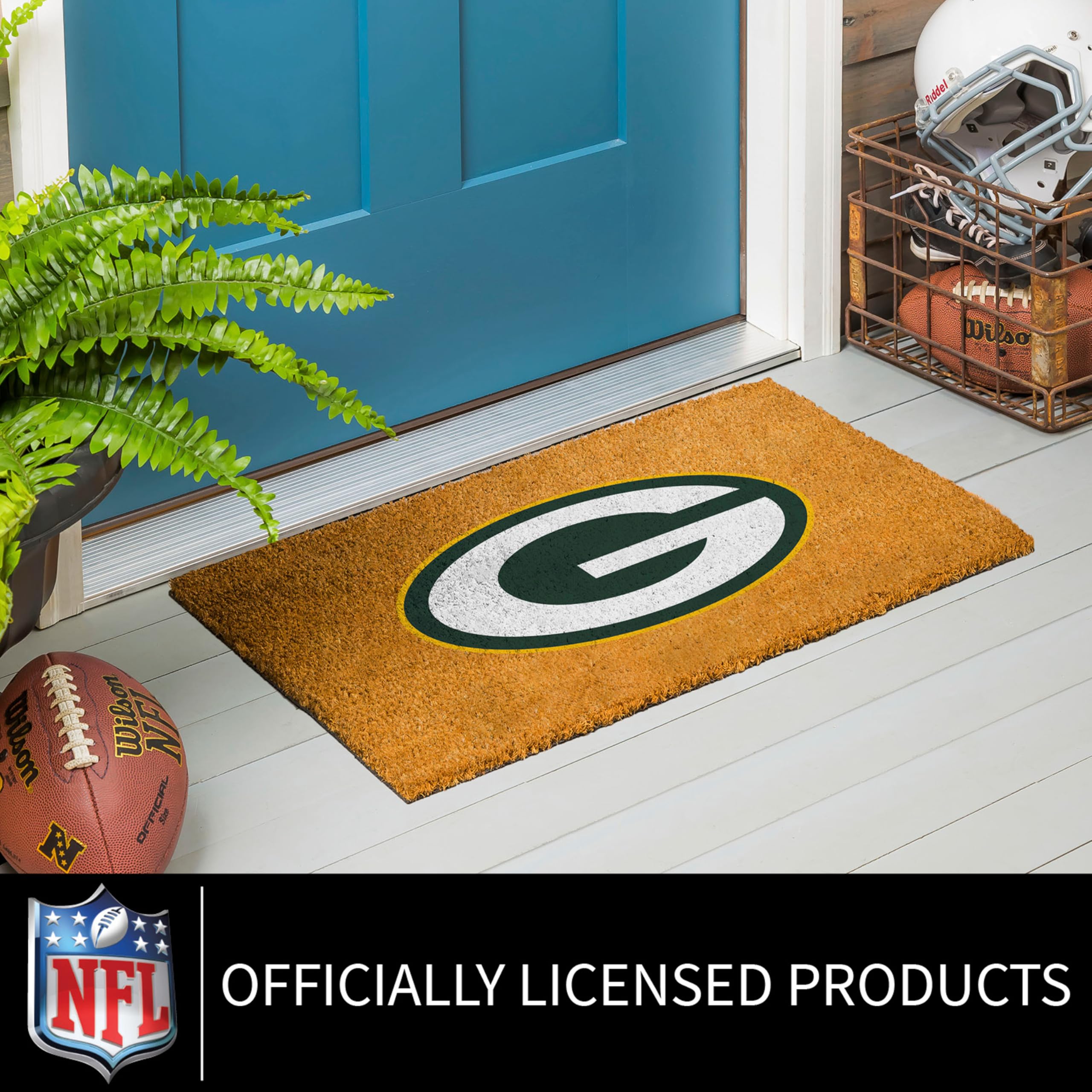 Amazon.com: NFL Green Bay Packers Natural Coir Doormat, Official