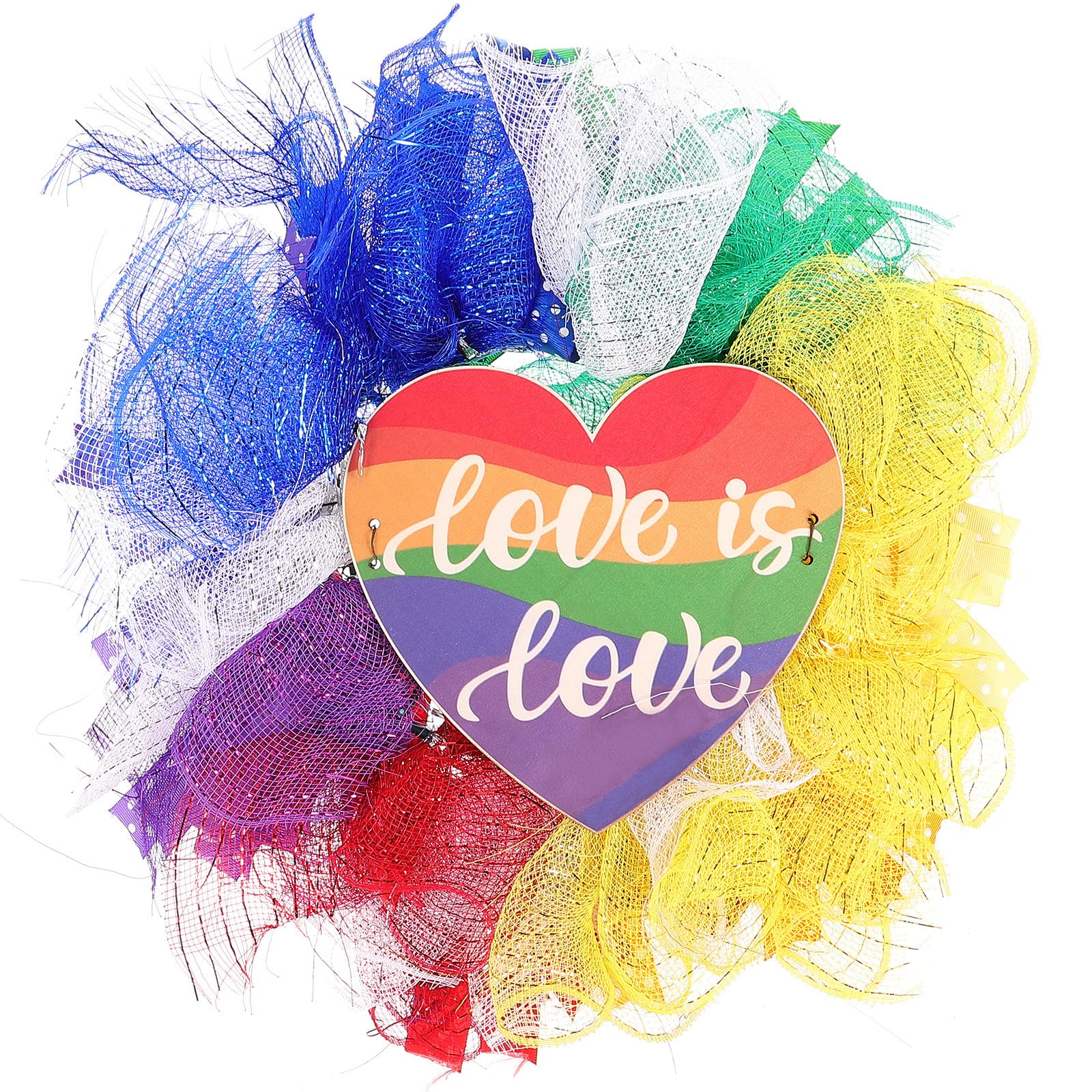 Couronne arc-ciel colorée VALICLUD, l'amour s'affiche sur votre porte