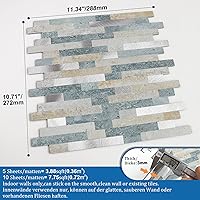 Vista 5 de MOFIT Azulejo de Respaldo de Ladrillo de Piedra 3D para Cocina Despegar y Pegar Azulejo de Pared Autoadhesivo, Pegatinas de Azulejos de Mosaico