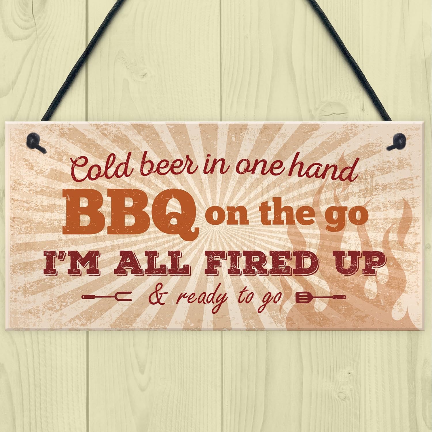 RED OCEAN BBQ Sign Garden SummerHouse Bar Man Cave Shed Plaque Friendship Beer Alcohol Gift For Men Dad