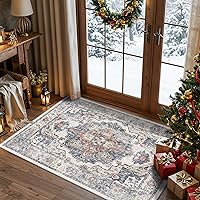 Vista 48 de Alfombra lavable para pasillo, de cocina, para entrada, alfombra suave vintage, antideslizante para interiores, para baño, sala de estar y Ladrillo