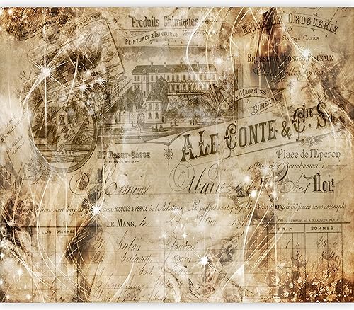 artgeist Mural de pared retro de 135 x 101 pulgadas, papel pintado autoadhesivo XXL despegar y pegar, adhesivo grande, papel de aluminio para