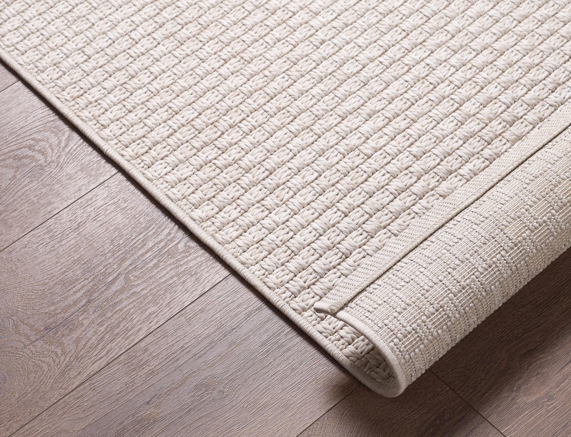 the carpet Maldives – Tapis d'extérieur résistant avec Design Boho et Vintage, imperméable et Facile d'entretien, pour Balcon, terrasse & Jardin, Beige, 200 x 290 cm