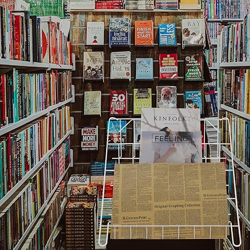 Miniatura 4 de Revistero de alambre con 4 niveles abiertos, capacidad para revistas y folletos, incluye canal de letrero en la parte delantera, alambre blanco