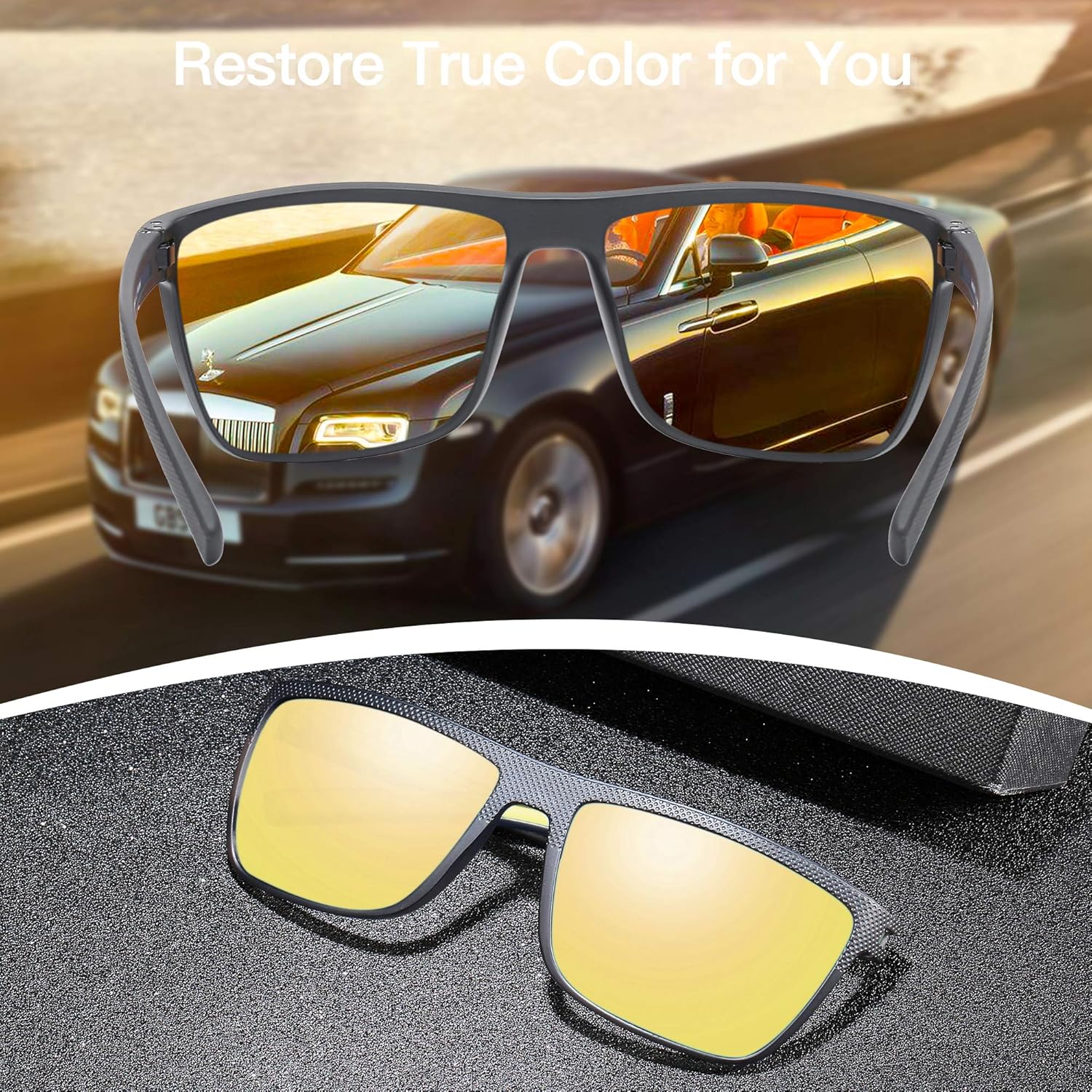 ZENOTTIC Polarized Sunglasses for Men Lightweight TR90 Frame UV400 Protection Square Sun Glasses - Image 6