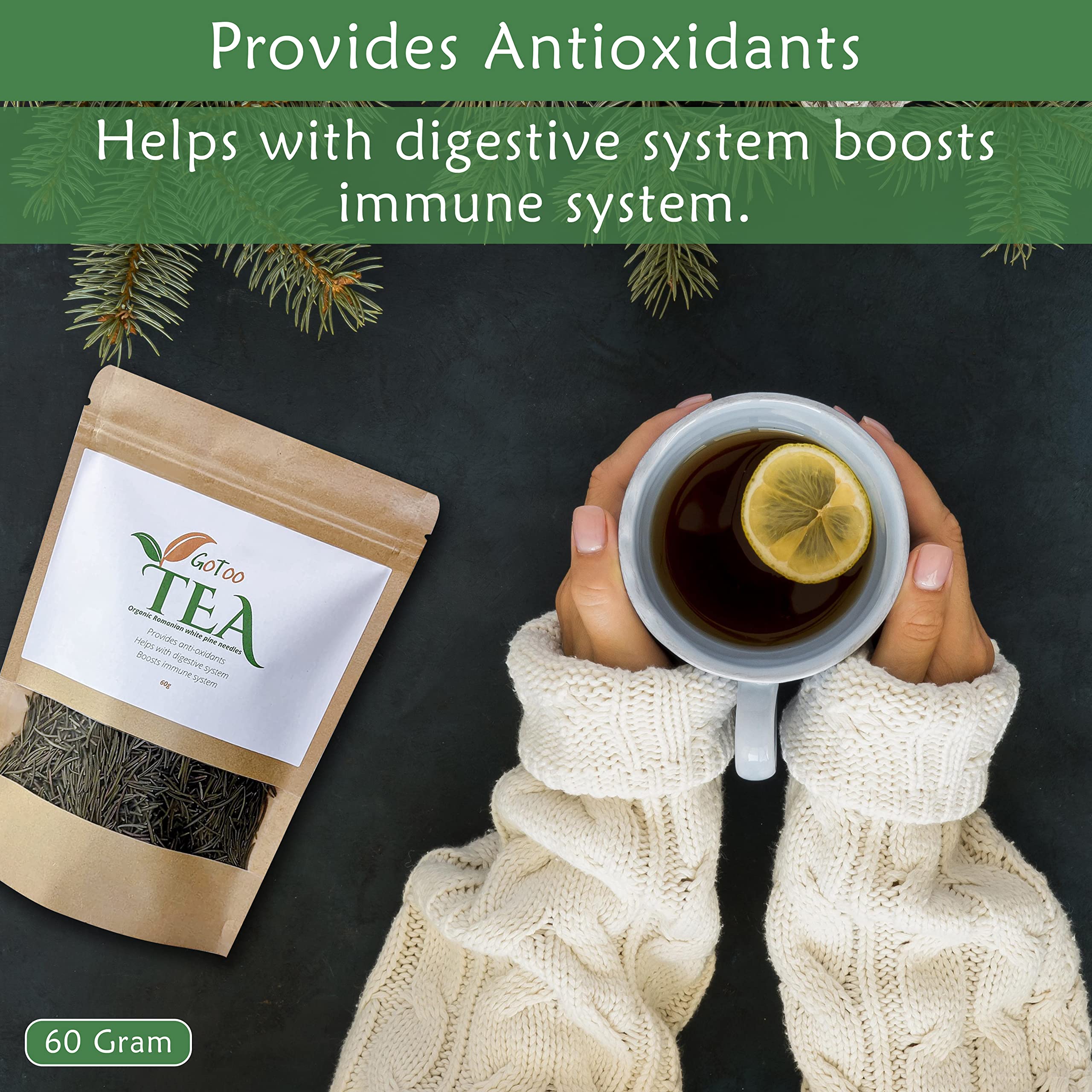 Buy GoToo Pine Needle Tea Romanian Dried Loose White Pine Needles for