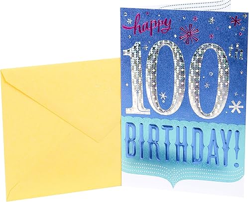 Hallmark - Tarjeta de felicitación de cumpleaños número 100 (confeti)