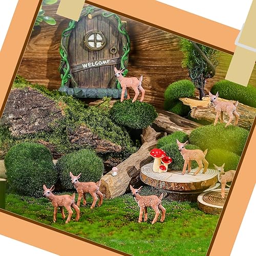 Miniatura 4 de 28 figuras de ciervo en miniatura para manualidades, decoración de pastel de ciervo, mini figuras de ciervo, juguetes de ciervos para decoración de