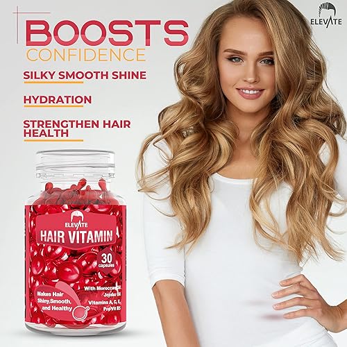 Miniatura 3 de Elevate Cápsulas de suero capilar Tratamiento de queratina con aceite marroquí, aceite de argán, vitamina Pro B5  Aceites de tratamiento para