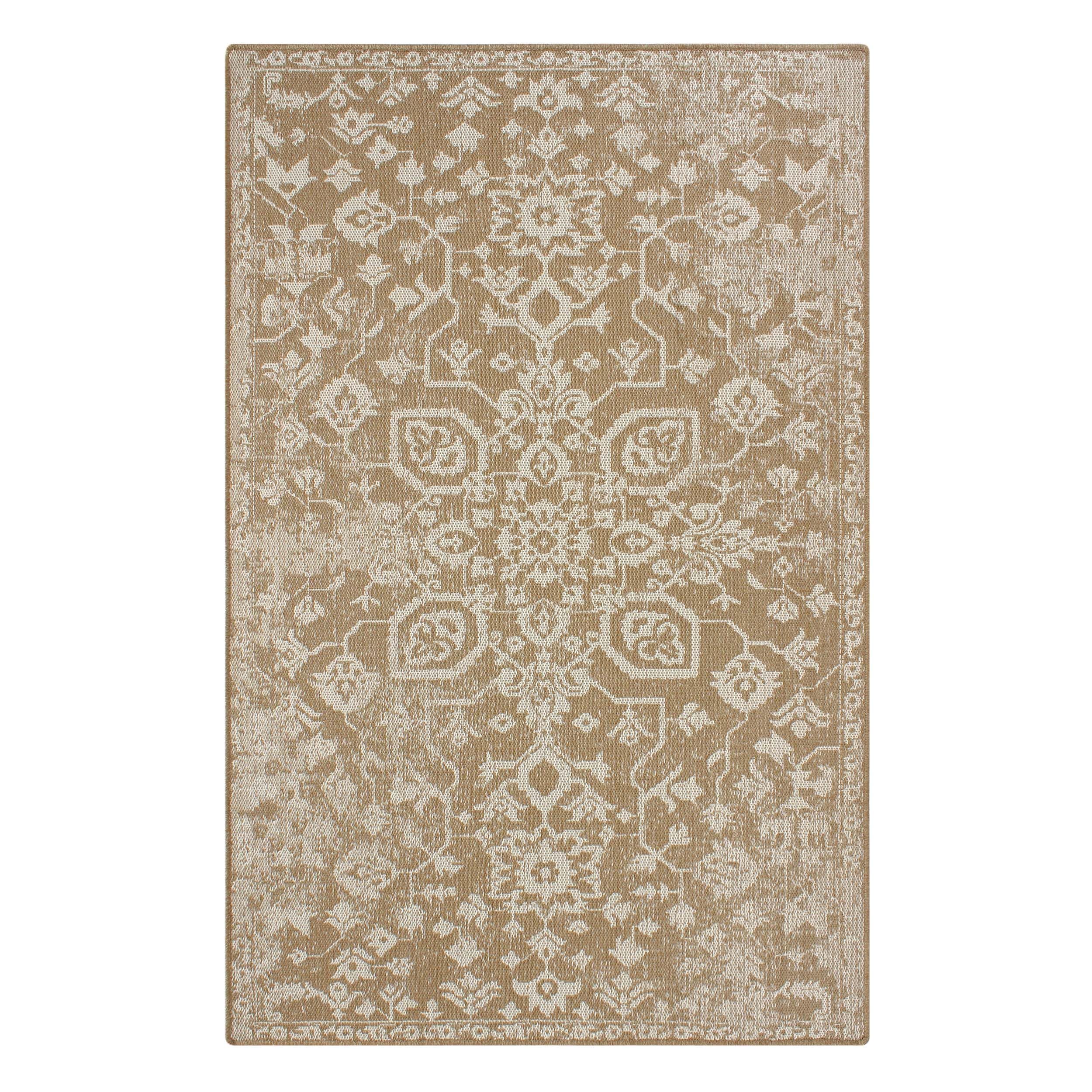 Covers&All Indoor Outdoor Rug, Heritage Medallion Weave 5x7 ft Area Rug, Weatherproof, UV-Resistant, Stain & Tear-Resistant Washable Rug, Lightweight