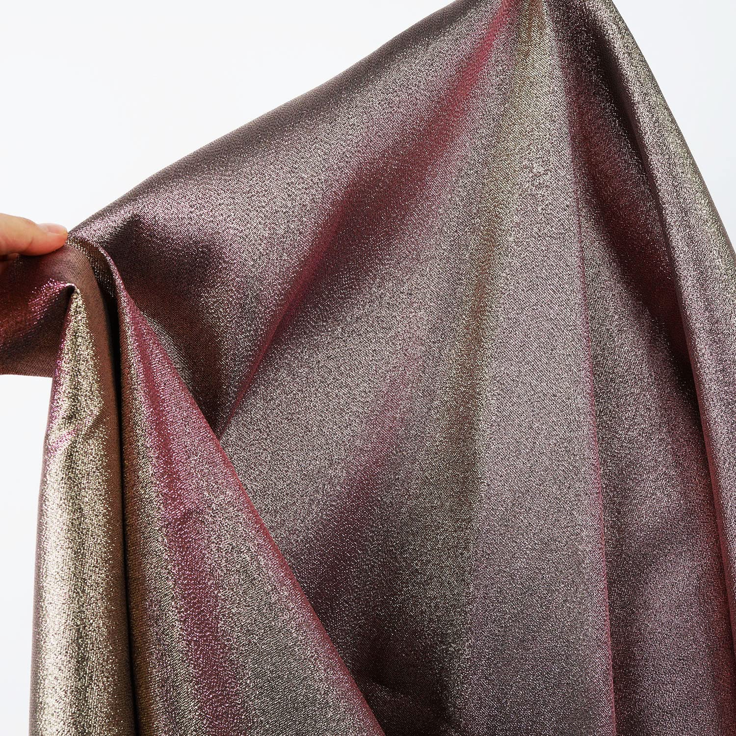 Amazon.com: Rose Gold Iridescent Fabric Metallic Thread Color Changing for  Sewing Costume Gown (Gold Pink Blending) 60 Inches Wide, 1 Yard