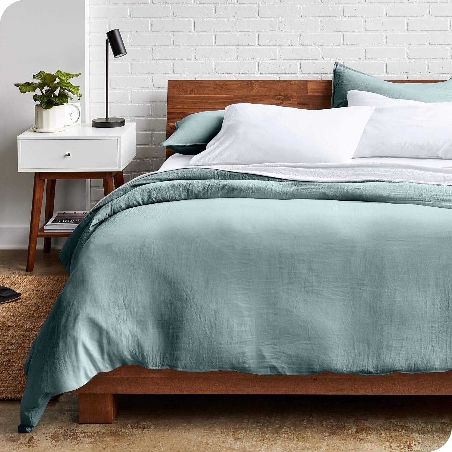 Bare Home Sandwashed Duvet Cover Full Size Premium 1800