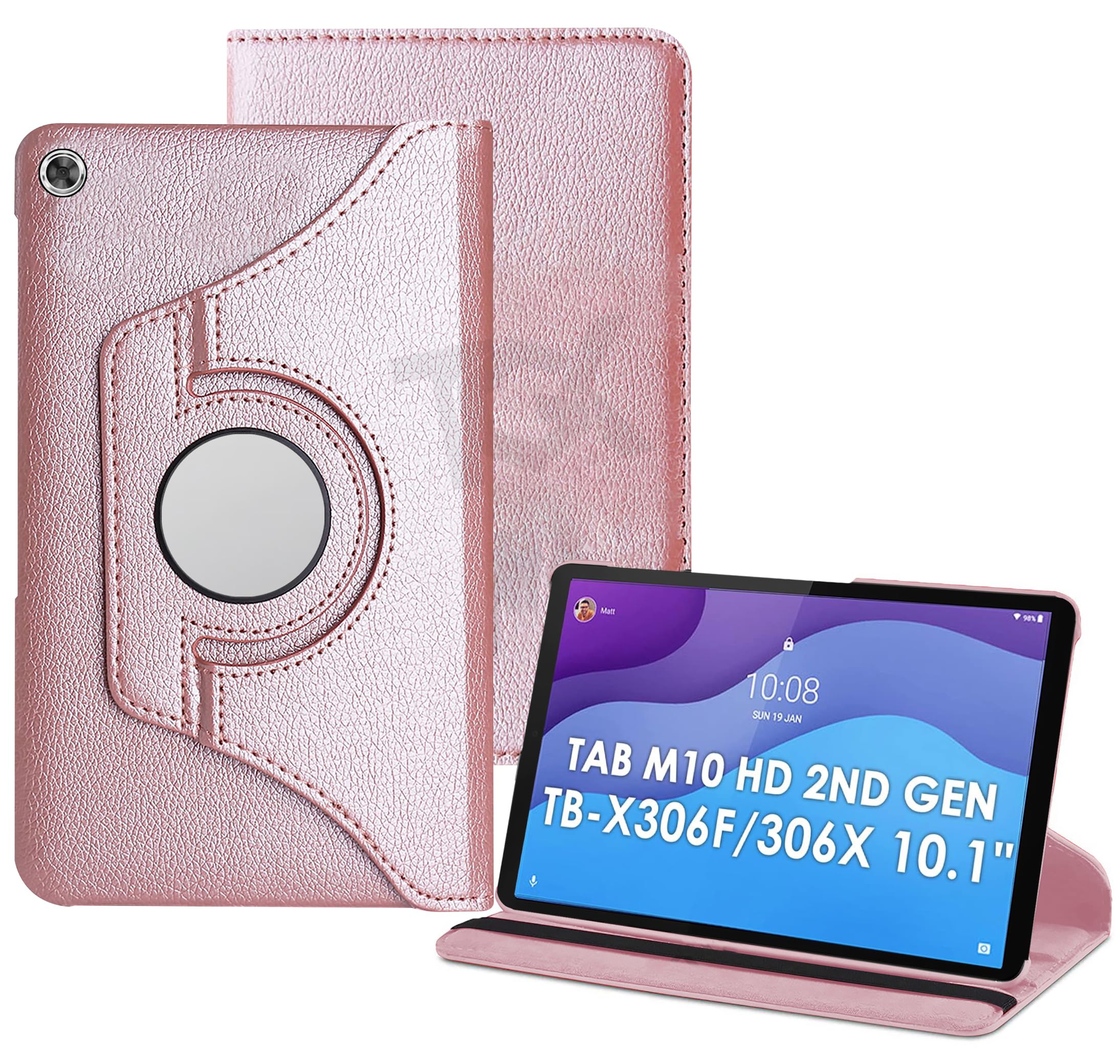 TGK Rotating Cover for Lenovo Tab M10 HD 2nd Gen TB-X306X / Smart Tab M10 HD 2nd Gen TB-X306F (Rose Gold) 360 Degree Leather Smart Rotary Swivel Stand Case (B09CGRLW1H) Amazon Price History, Amazon Price Tracker