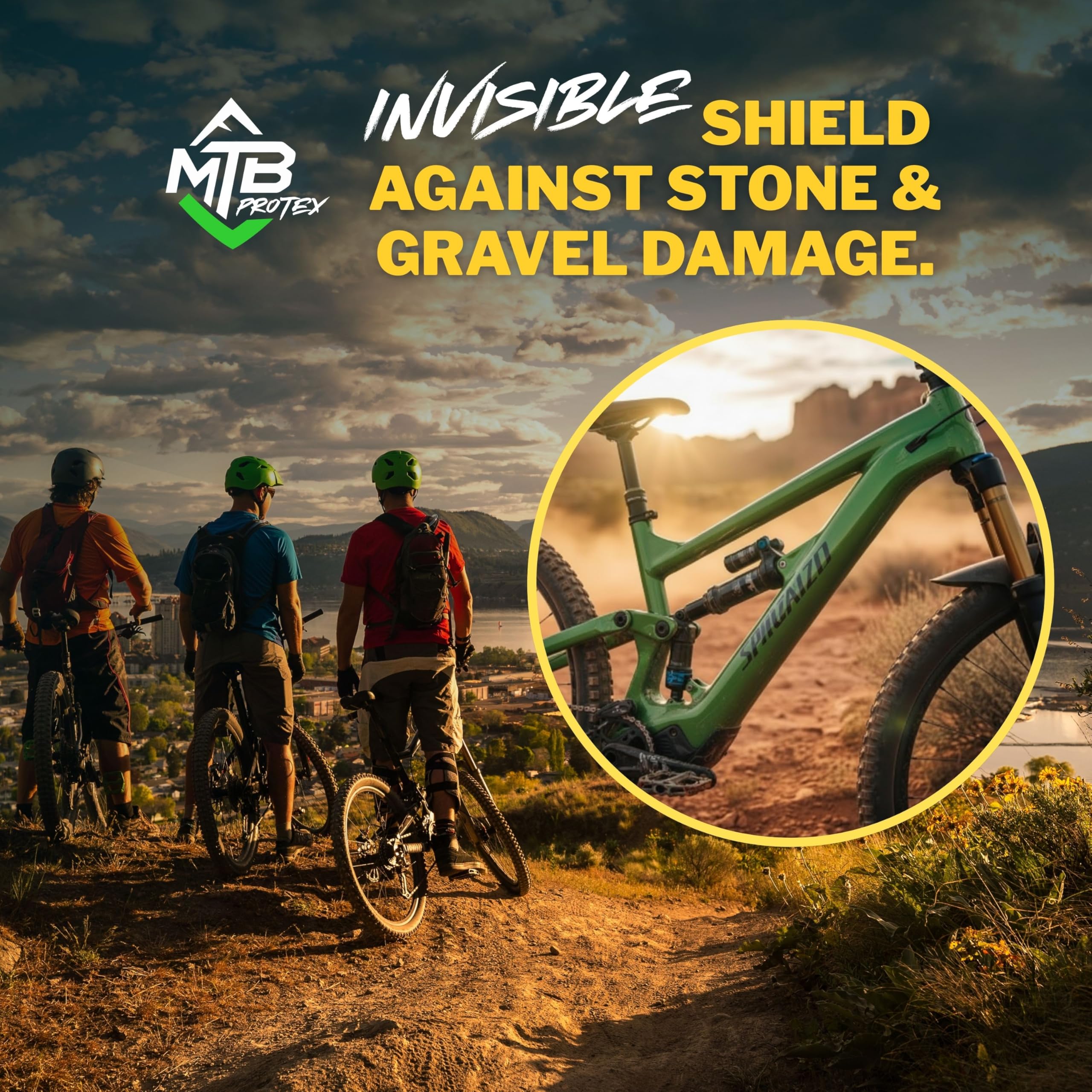 150mm x 1m, 2m, 3m Helicopter Tape or Bike Protection Tape - Accessoires de vélo pour protéger votre VTT, vélo électrique, vélo de route contre les rayures, les graviers et les dommages - Film de