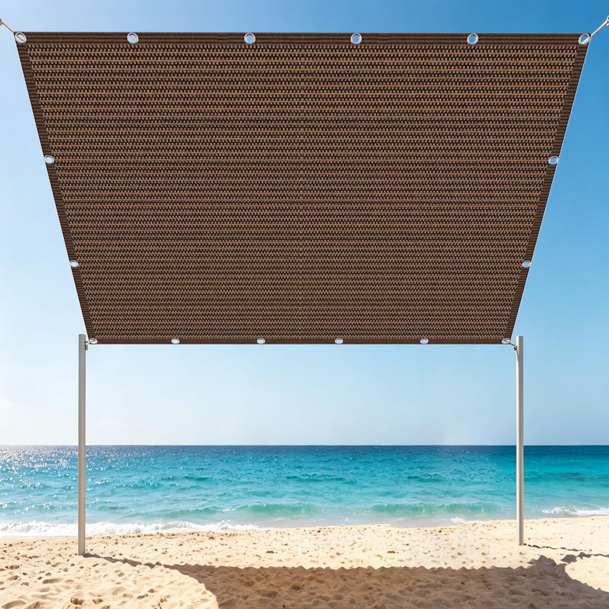 Voile d'ombrage anti UV marron pour protéger le potager du soleil