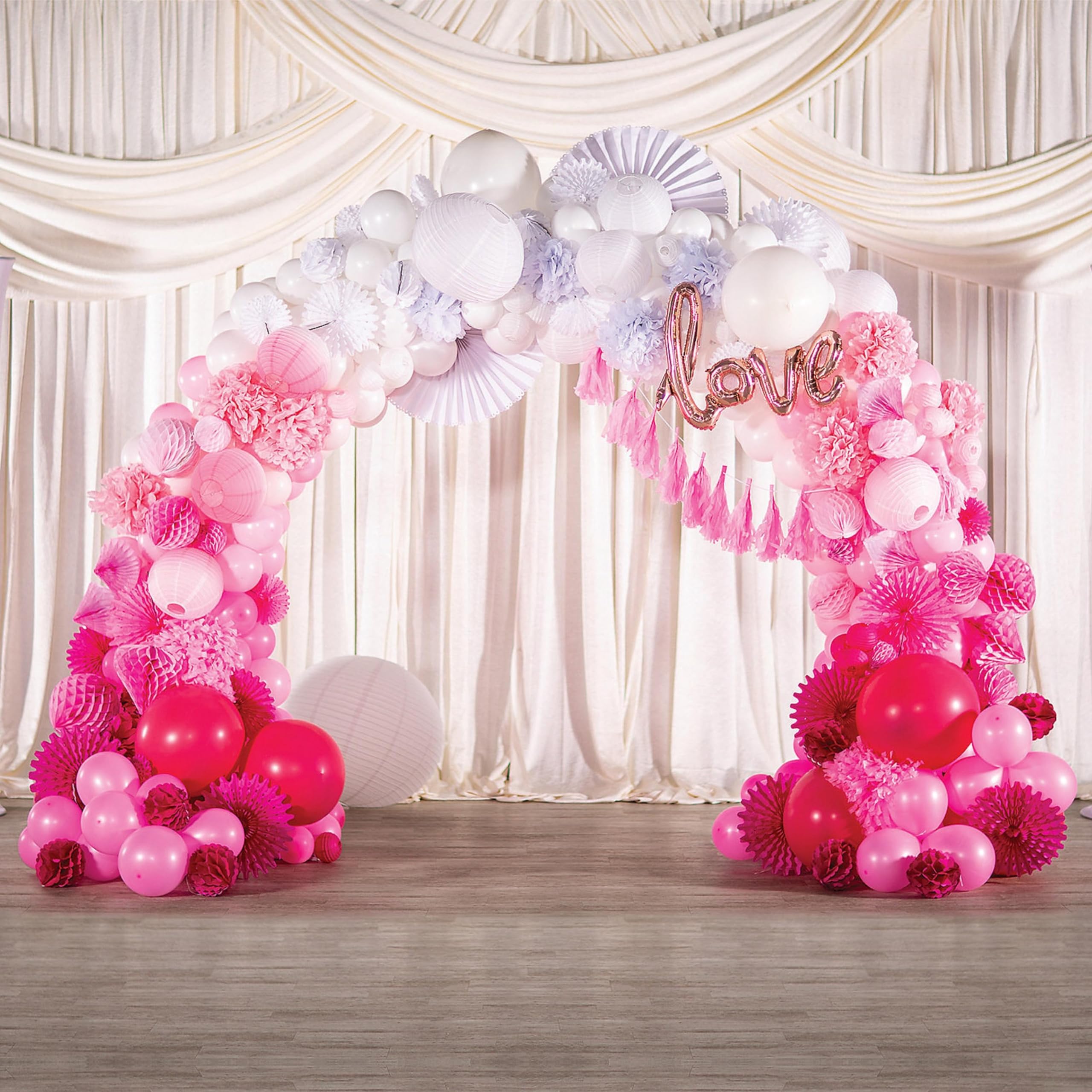 Fun Express Mini Hot Pink Hanging Paper Lanterns - 4.5” Decorative Lanterns for Party Decor, Celebrations, and Events - Perfect for Home and Party Decor - 12 Pieces