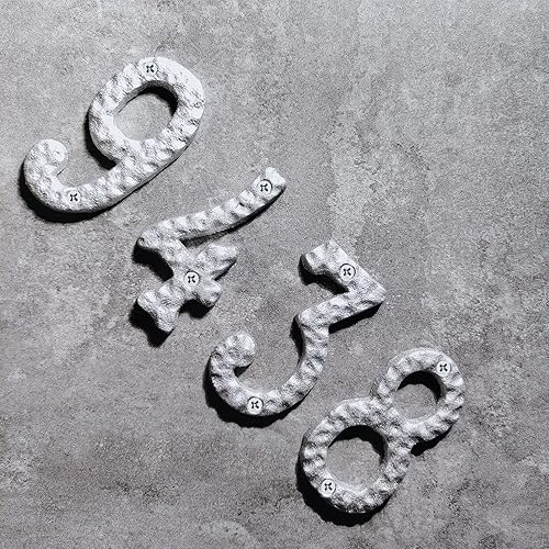 Miniatura 9 de Números de dirección de casa de 4 pulgadas de altura, número de casa de hierro fundido, acabado negro inoxidable, número 2