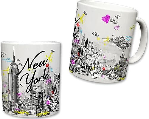Sweet Gisele Taza inspirada en la ciudad de Nueva York  Taza de café de cerámica NYC  Skyline del centro de Manhattan  Empire State Building y Times