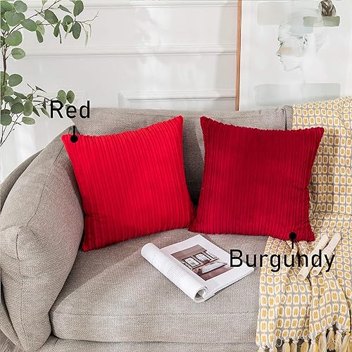 Miniatura 263 de UGASA - Juego de 2 fundas de almohada de terciopelo a rayas, funda decorativa para cojín con cremallera oculta para el hogar, sofá, dormitorio,