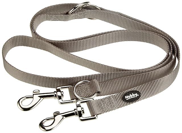 Nobby Correa clásica para Perro, 200 cm/20 mm, Gris ratón