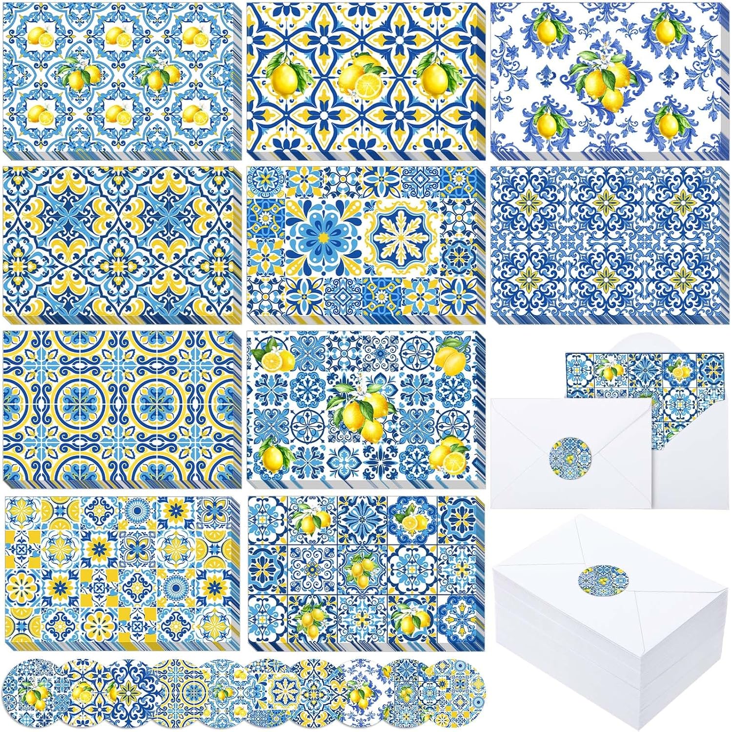 Maitys 200 Set Wildflower Blank Cards and Envelopes Bulk 4x6 Inch Blank Greeting Cards with Envelopes & Stickers 10 Elegant Designs Floral Notecards for Wedding Bridal Showers Anniversary Events