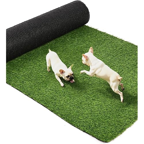 MYOYAY Artificial Grass Turf Rug 3.3x33 ft Artificial Grass Mats 1.2" Pile Height Pet Training Synthetic Carpet Roll with Drain Holes for Indoor Outdoor Patio Garden Lawn Landscape