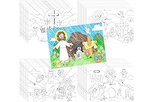 ANGOLIO Easter Christian Coloring Poster: Celebrate the Risen Lord with Vibrant Easter Art