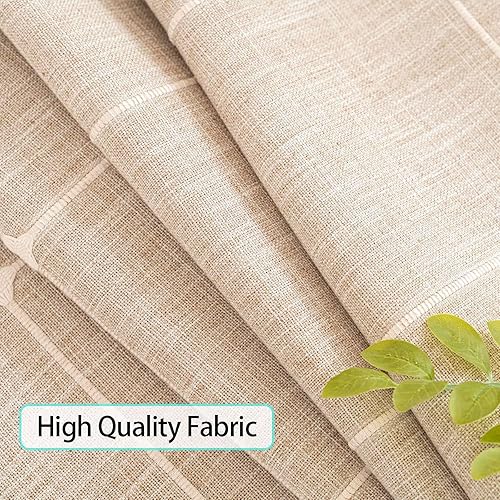 Miniatura 7 de qiden Mantel para mesa auxiliar, funda para mesa de café con bolsillos y borlas, lino de algodón, impermeable, mantel rectangular pequeño, para