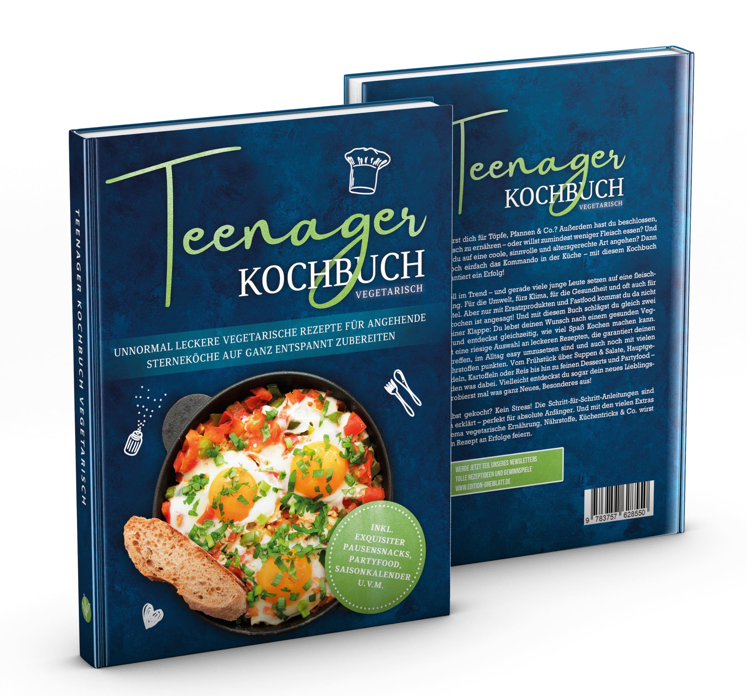 Teenager Kochbuch vegetarisch: Unnormal leckere vegetarische Rezepte für angehende Sterneköche auf ganz entspannt zubereiten - inkl. exquisiter Pausensnacks, Partyfood, Saisonkalender u.v.m.
