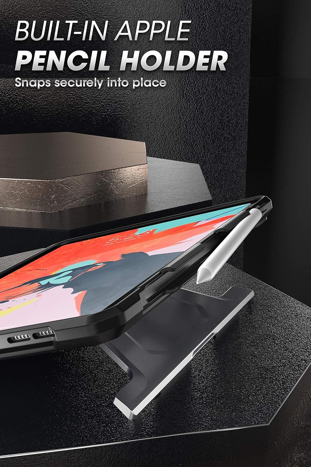 SUPCASE Unicorn Beetle Series Case Designed for iPad Pro 11 2020 Release ( Not Fit 2021 Version), with Built-in Apple Pencil Holder Full-Body Kickstand Rugged Protective Case (Black)