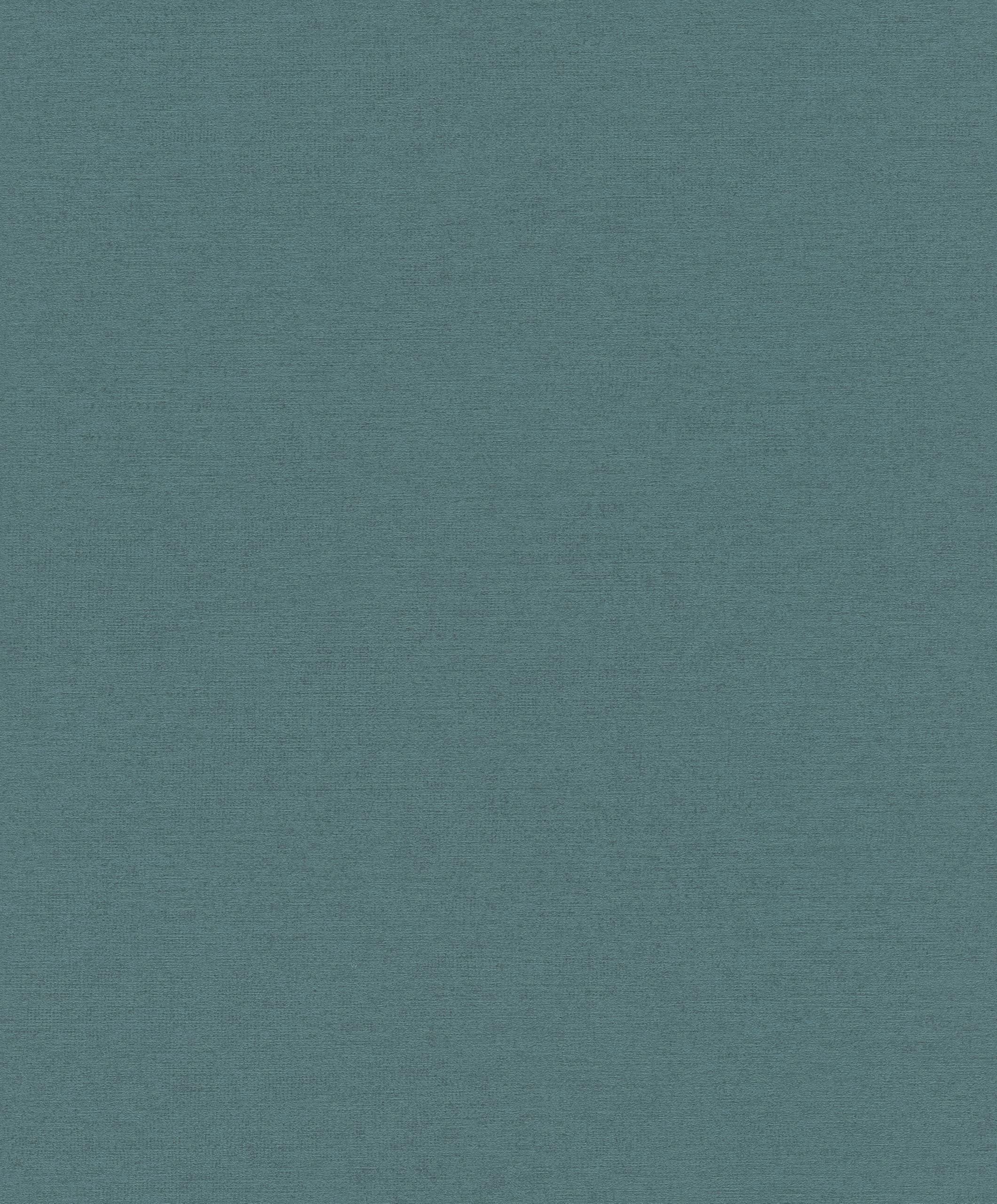 Papel pintado pared no tejido azul petróleo Rasch Schöner Living 600230 textura lino textil