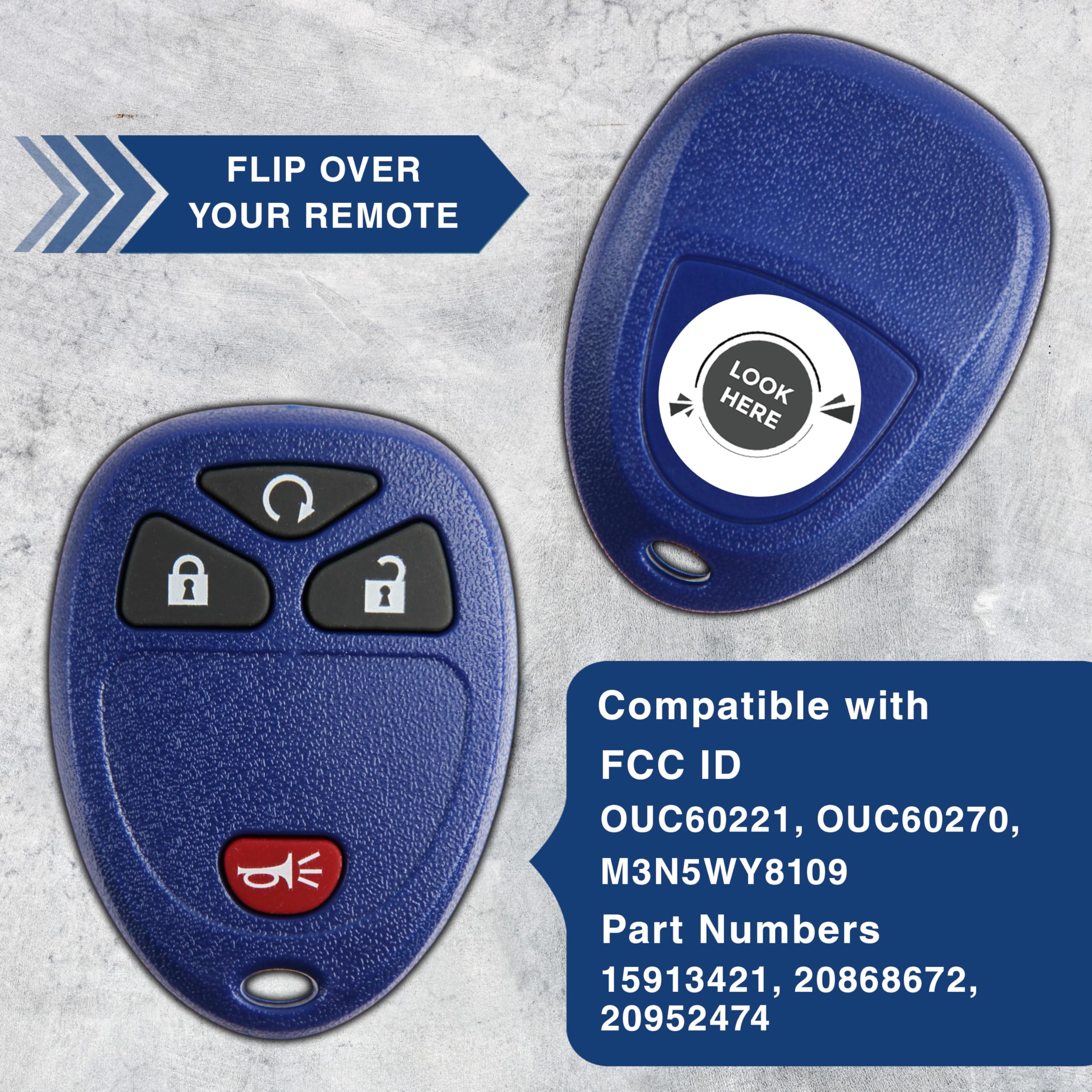 Replacement Key Fob For Buick Cadillac Chevrolet GMC Saturn - 4 Button Remote 2007-2015 Models