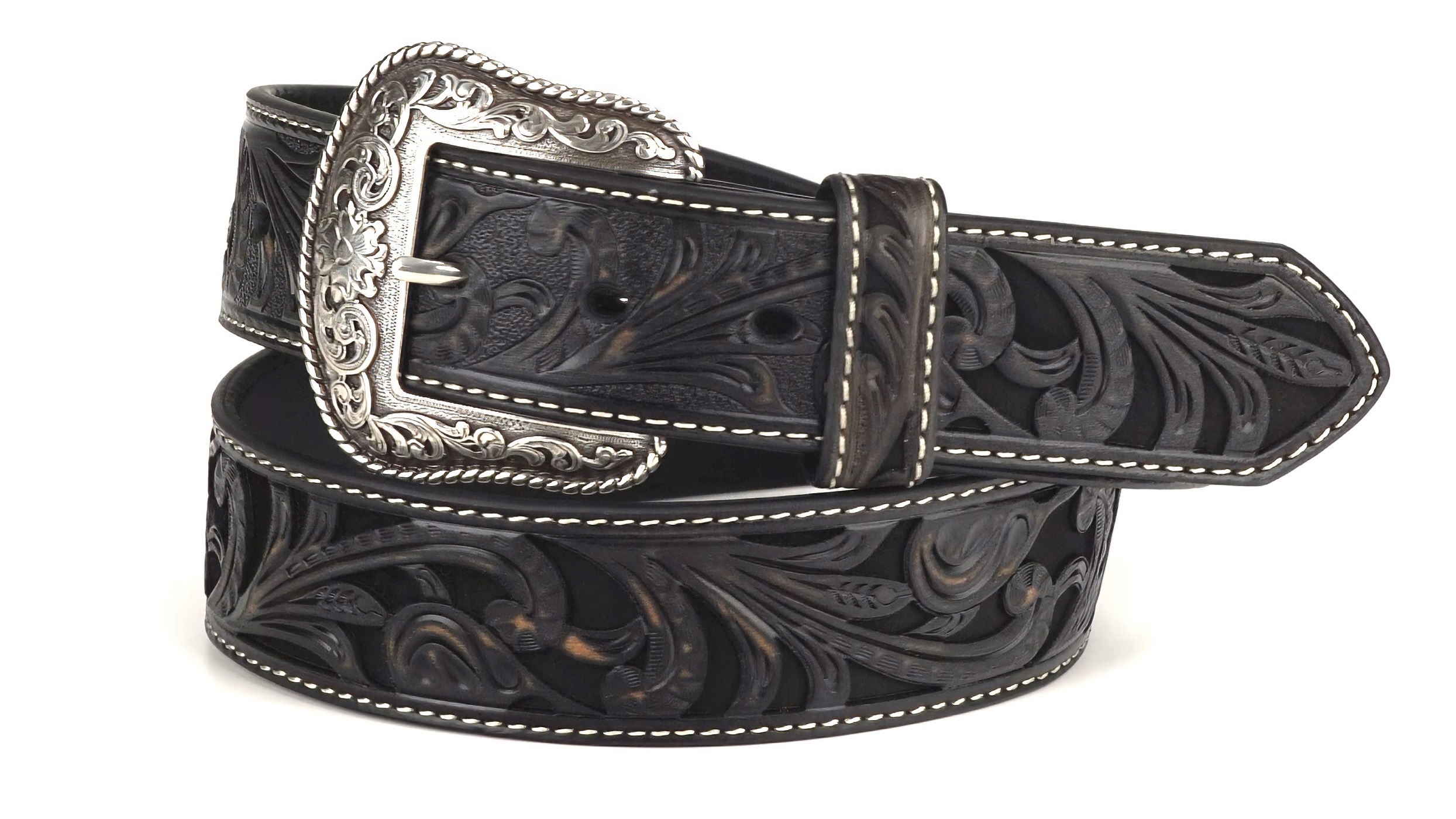 Amazon.com: ARIAT Women's Western Floral Embossed Leather Belt