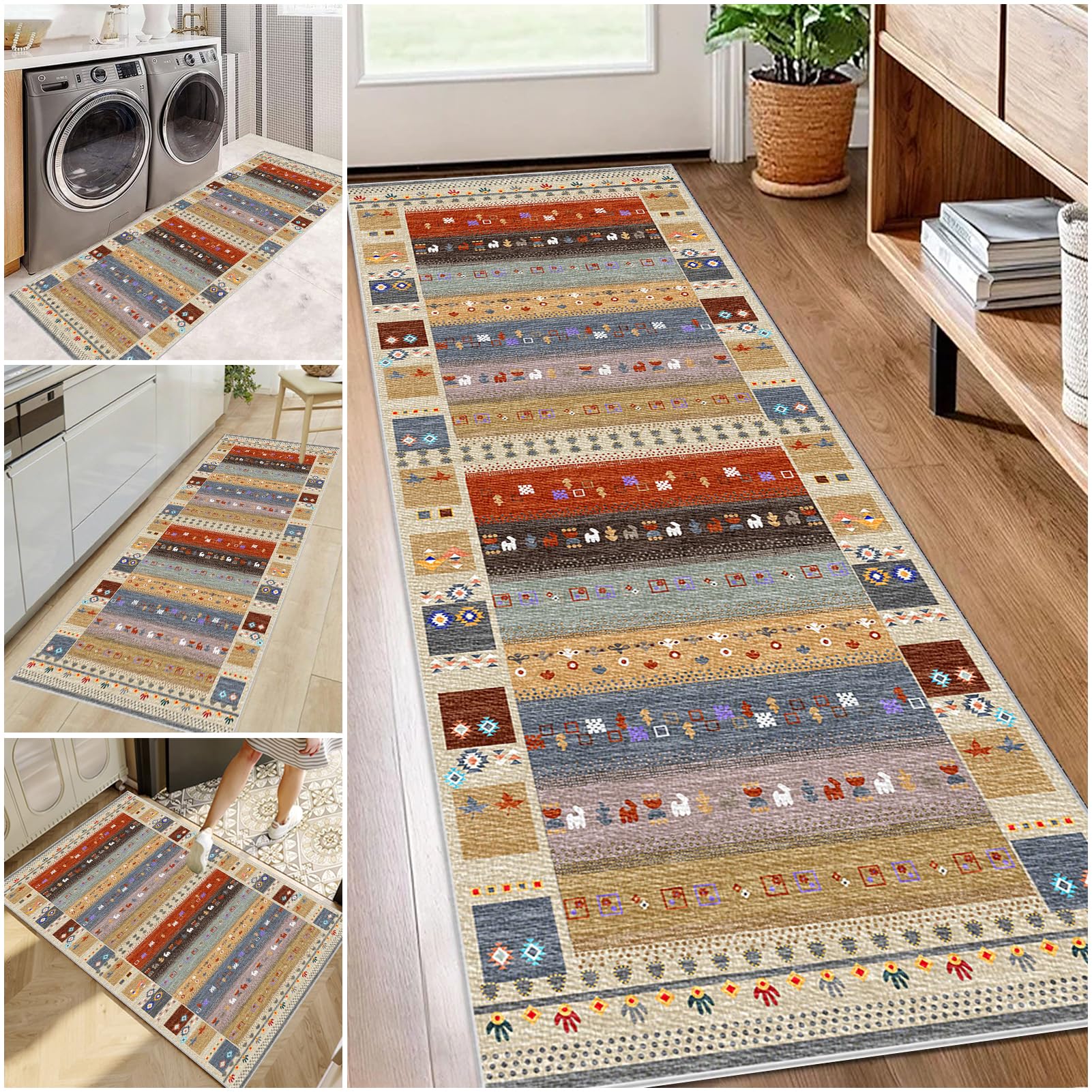 Carpet Runners for Hallways Non Slip Carpet Runner 70 x 150 cm Absorbent Carpet Floor Mat Washable Kitchen Runner Rug Long Hallway Hall Runner Area Rug Narrow Rugs Runner Rug for Hallway Entryway