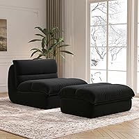 Vista 1 de Bean Bag Chair with Ottoman, Cozy Comfy Reading Nook Chairs, Ultra Soft Corduroy Fabric Bean Bag Chairs for Adults, Reading Chair with Ottoman for