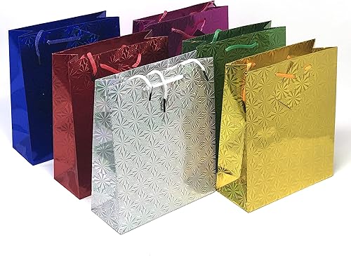 Miniatura 4 de allgala 12-PC 9 x 7 pulgadas Medium Premium Hologram Gift Bags-GP50301