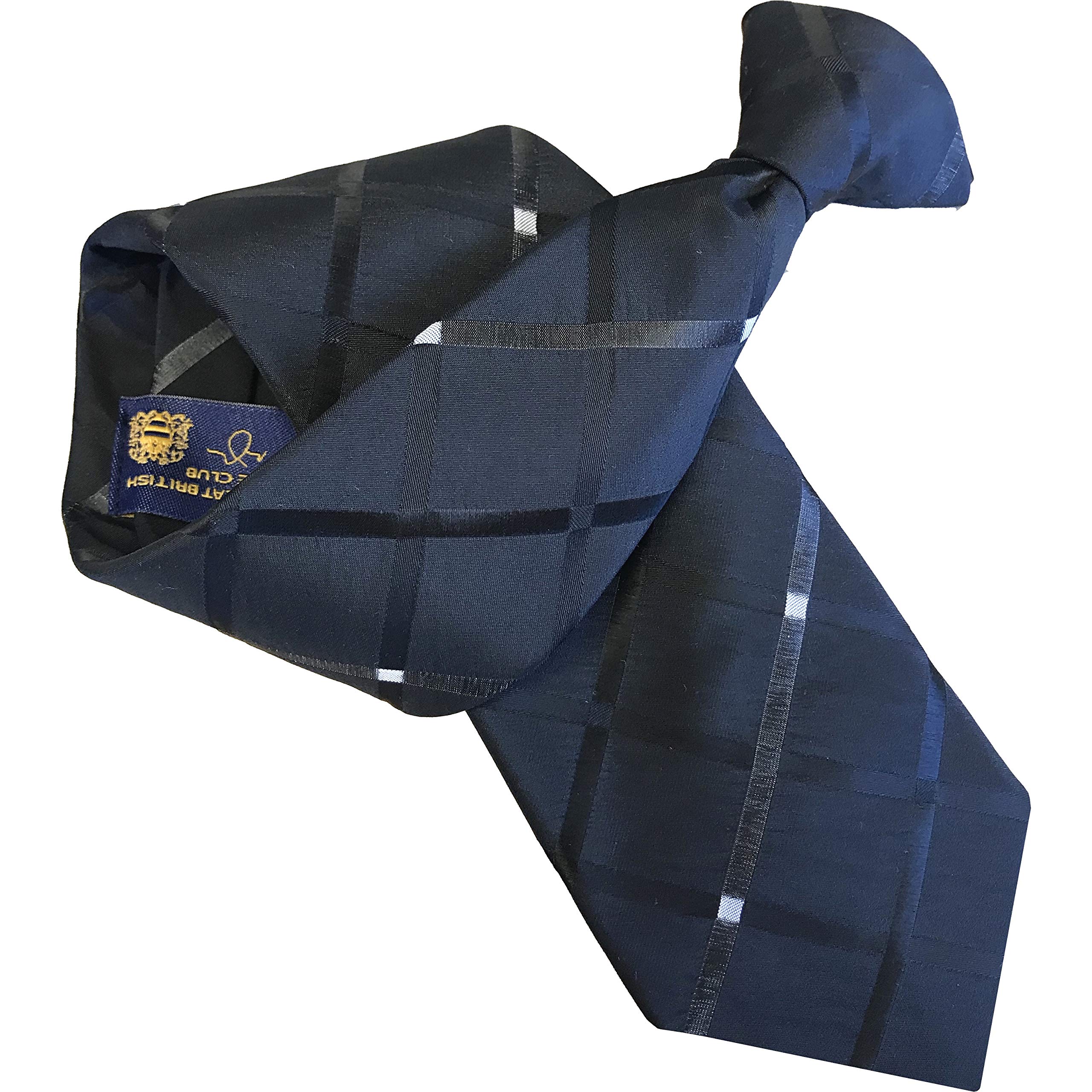 Men's 100% Silk Black & White Check Clip On Tie