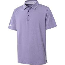 Mens Golf Polo Shirt Moisture Wicking Dry Fit Performance Athletic Short Sleeve Striped Golf Shirts for Men
