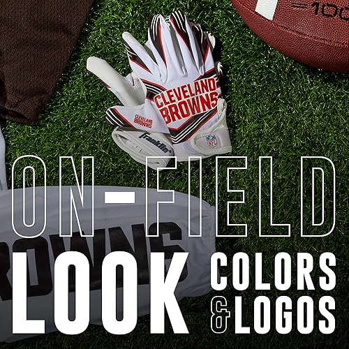 Vista 181 de Franklin Sports - Guantes de receptor de fútbol americano juvenil con logos de equipos de la NFL, palma de silicona, todos los tamaños juveniles