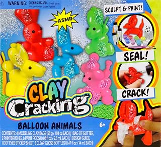 Tara Toys Clay Cracking Balloon Animals Kit - ASMR Satisfying Sculpt, Paint, Seal & Crack with Glitter Surprises