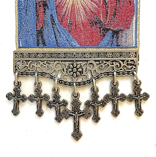 Miniatura 5 de Icono religioso – Santísima Virgen María, el Sagrado Corazón Inmaculado, tapiz colgante de pared, decoración artística, 11 x 4 pulgadas, Navidad,