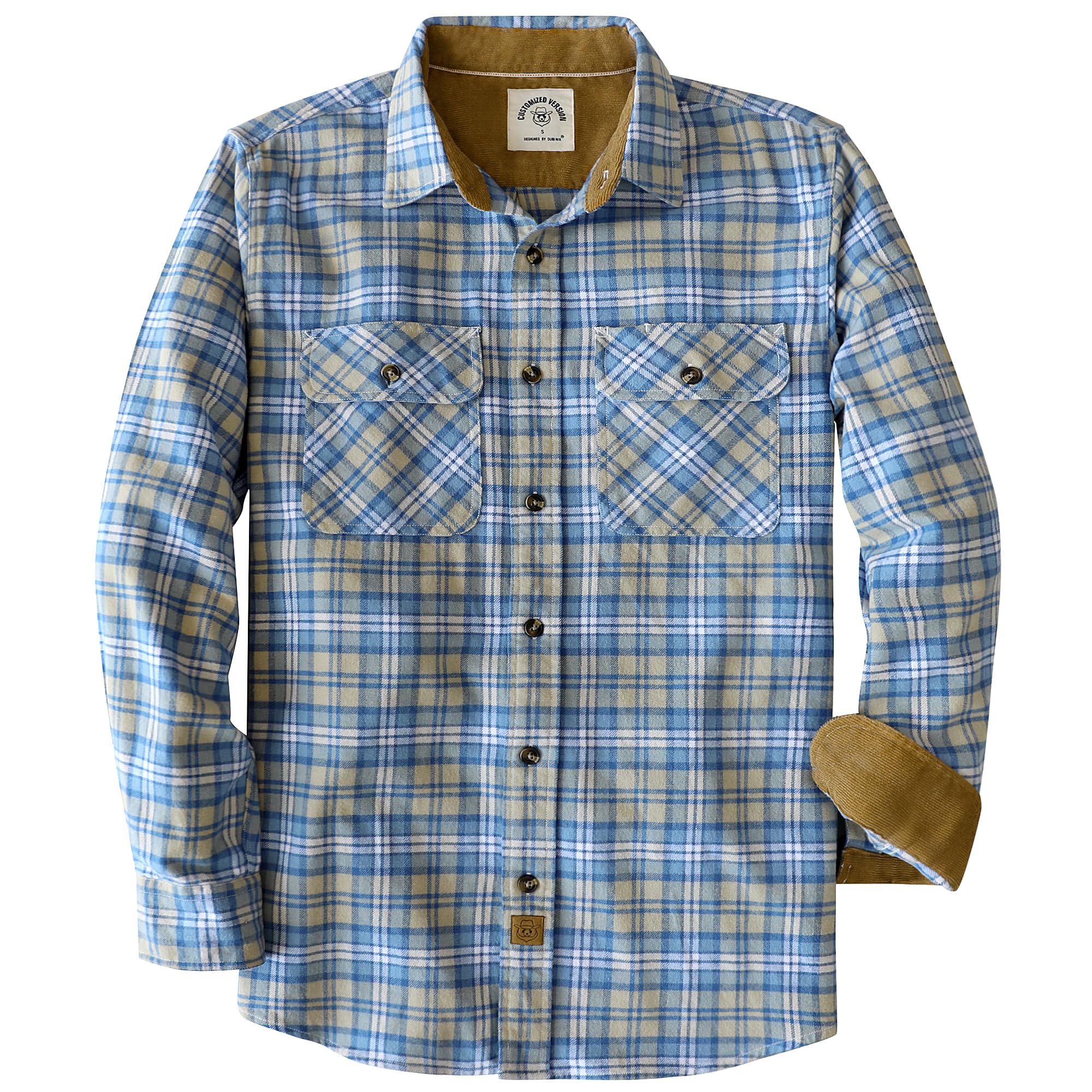 6 oz Flannel Shirt for Men Plaid Cotton Brushed Utilit Casual