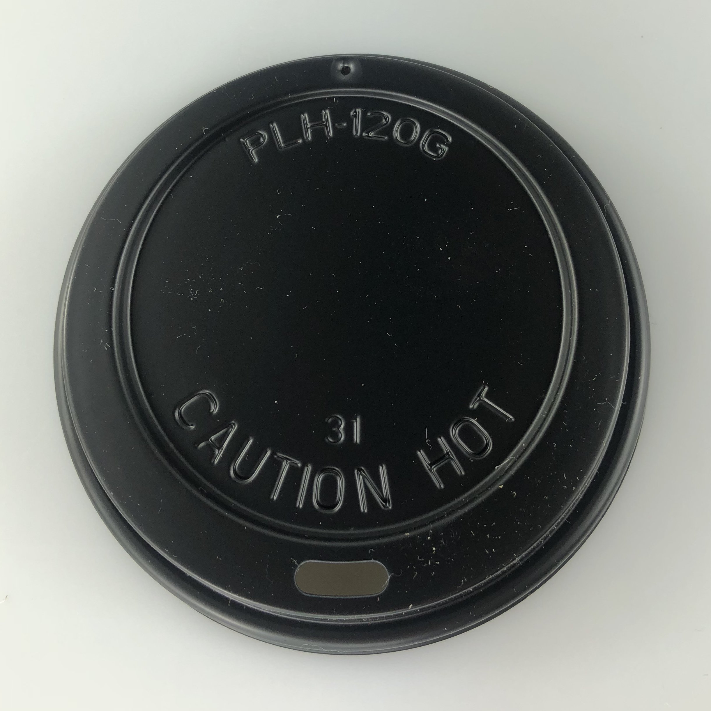 12oz /16oz (90mm) SIP THROUGH PET Plastic Coffee Cup Lids for Paper Coffee Cups - BLACK or WHITE available! (BLACK, 100)