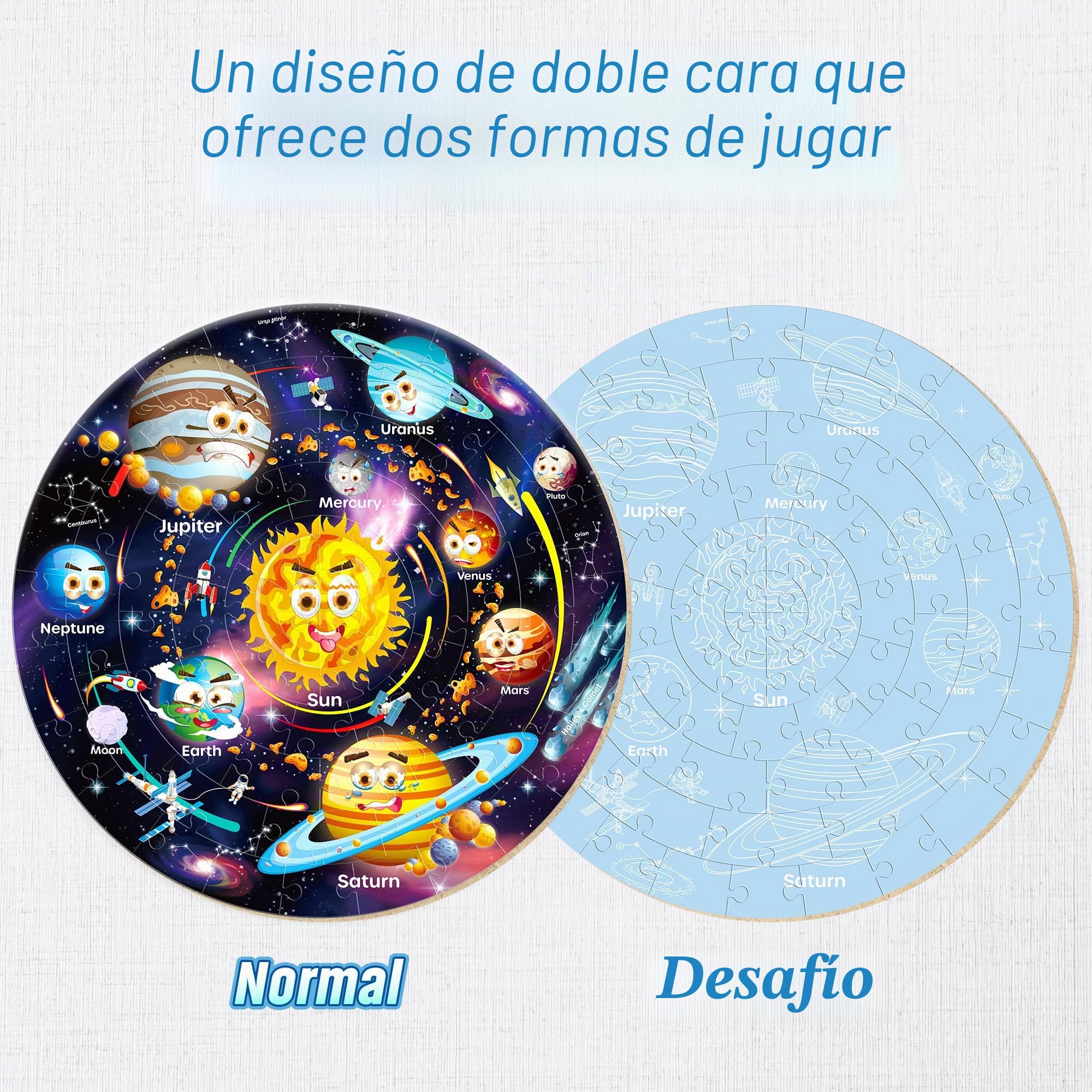 SYNARRY Puzzle Sistema Solar Niños 3 4 5 6 7 8 Años, Puzzle Planetas Infantil 70 Piezas Grandes, Juguete Juego Educativo 3~8 Años Niño Niña