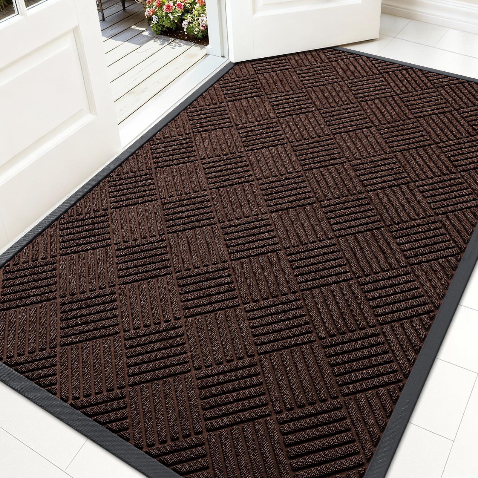 OLANLY Front Door Mat Outside Entrance 59x34, Waterproof Heavy-Duty Doormat