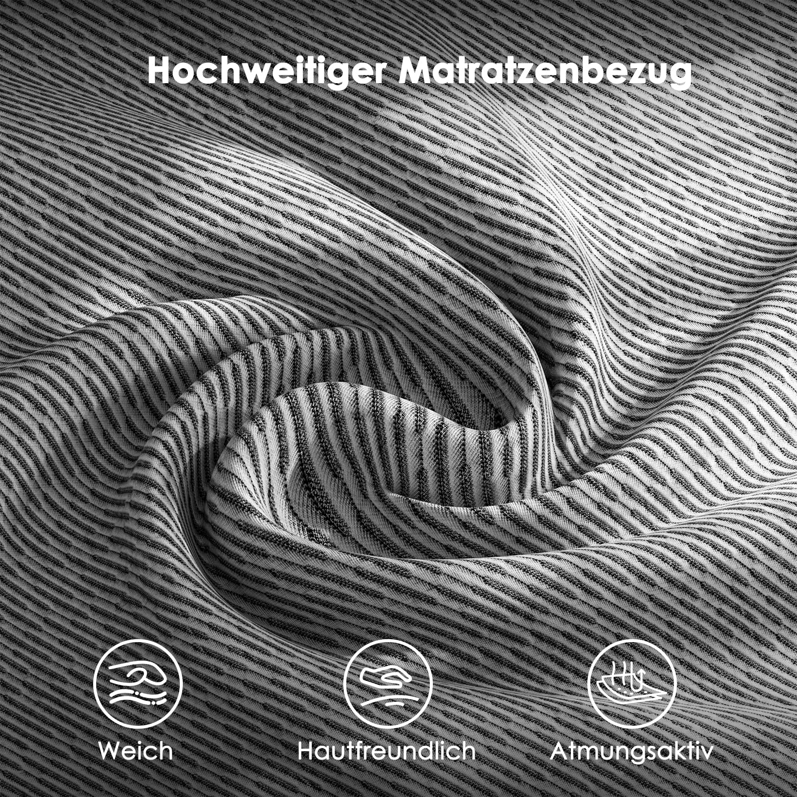 PERLECARE Topper 180 x 200 cm - 7,5 cm hoogte harde matrastopper, H3 H4 hardheidsgraden gel koudschuim met hoogwaardige matrashoes, Oeko-Tex-gecertificeerde matrastopper voor boxspringbed en slaapbank