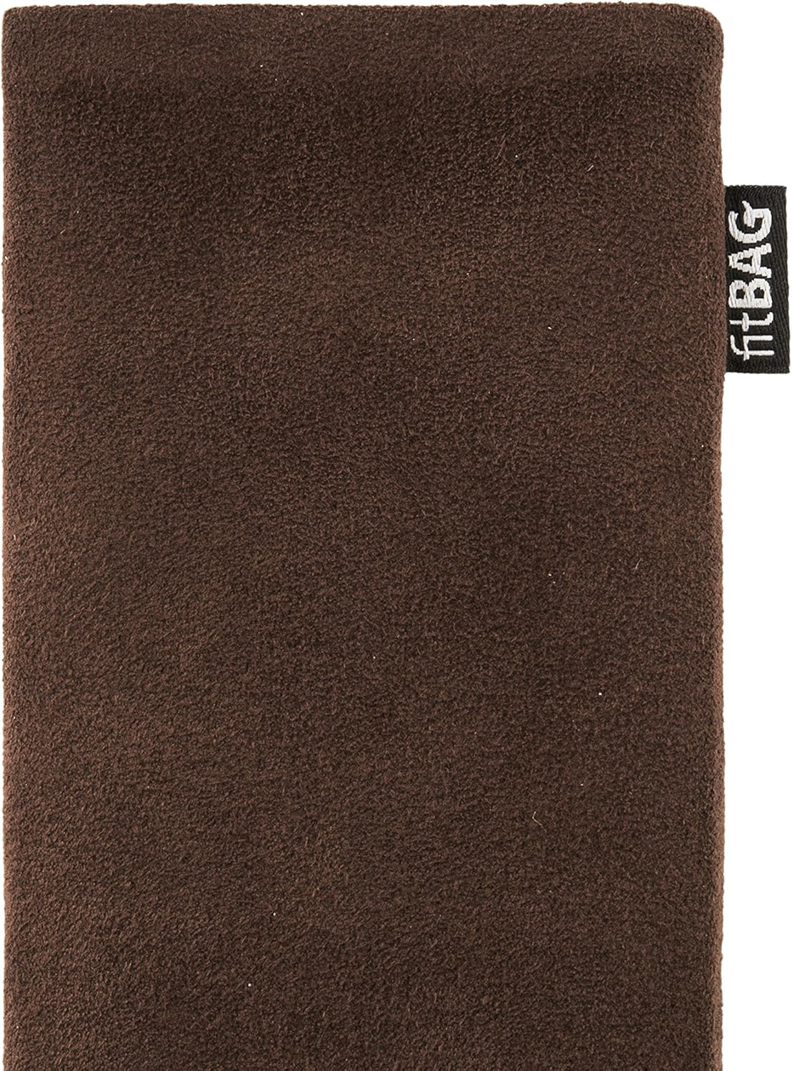 fitBAG Classic Brown Custom Tailored Sleeve for Huawei P10 Lite | Made in Germany | Genuine Alcantara Pouch case Cover with Microfibre Lining for Display Cleaning