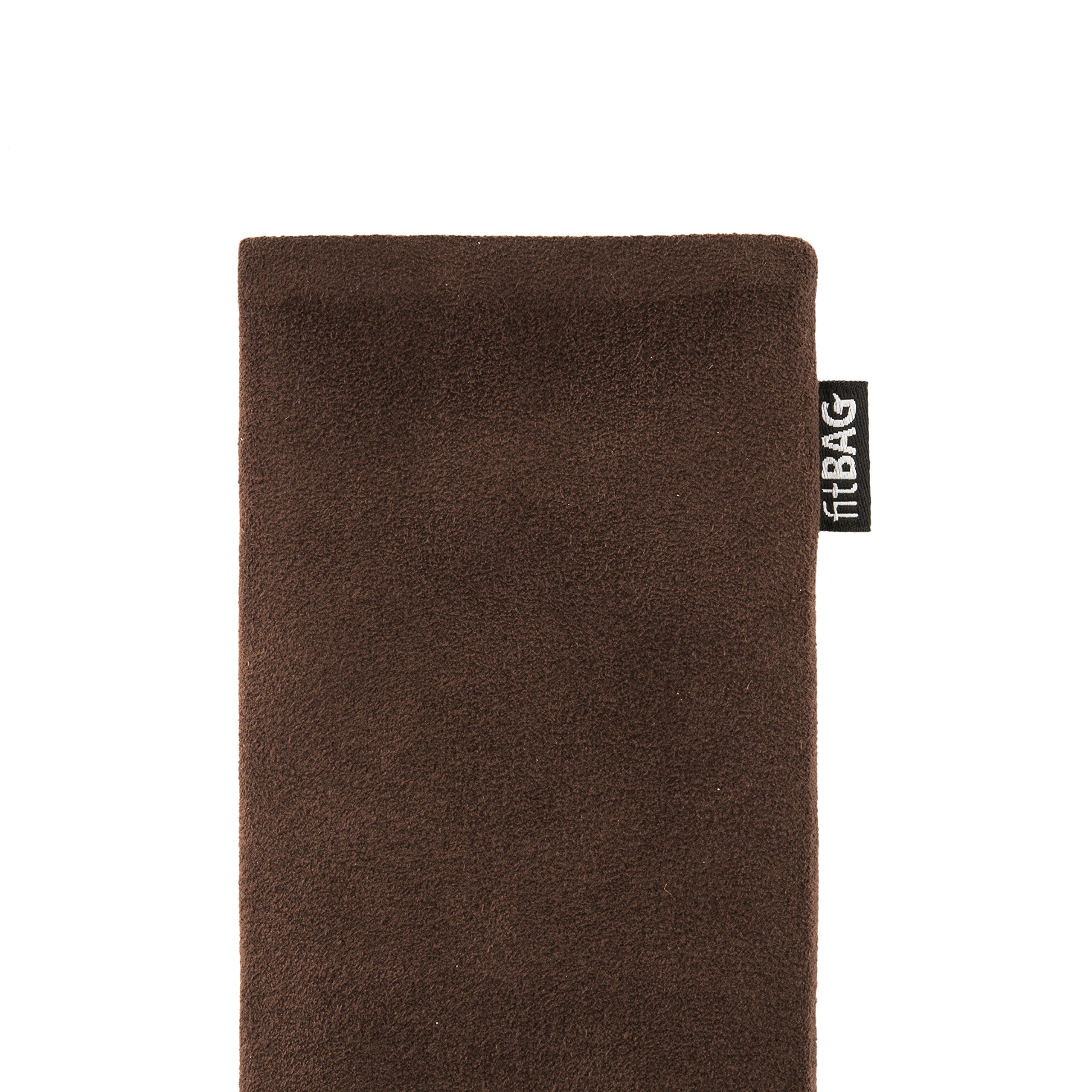 FitBAG Classic Custodia In Alcantara Per Oppo Find X2 Pro - Marrone - Fodera In Microfibra Con Funzione Pulizia - Made In Germany - 6